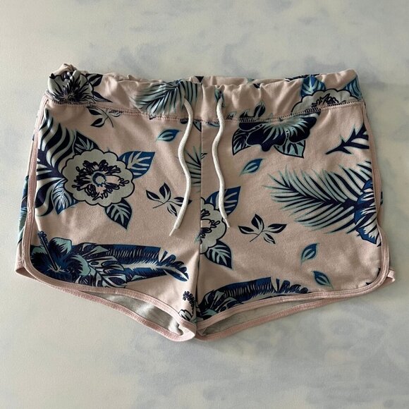 Vitamin Sea Oceanside Tropical Floral y2k Pink & Blue Athletic Shorts - Picture 1 of 7